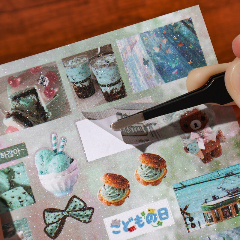 Embellishments For Scrapbooking - สมุดสติกเกอร์ธีมร้านขายของชำญี่ปุ่นน่ารัก 30 แผ่น สติกเกอร์ตกแต่งสำหรับงาน DIY และสมุดภาพ