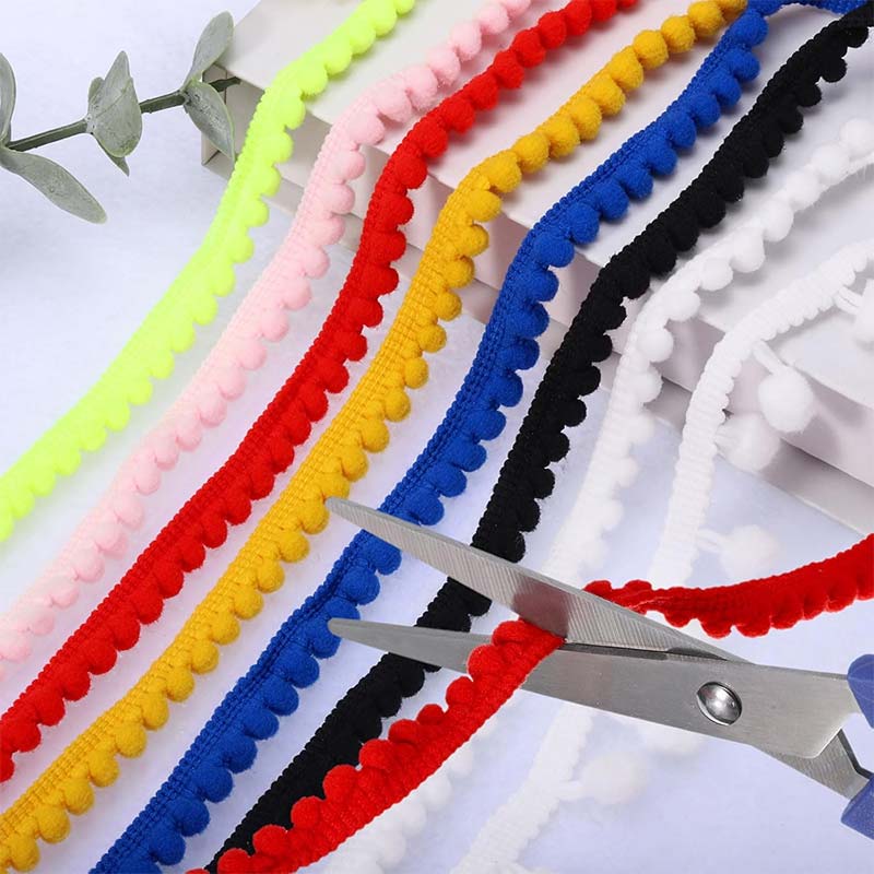 ริบบิ้นลูกปอมปอมขนาดเล็ก 1-10  - Fringe Ribbon Sewing บทวิจารณ์และราคา