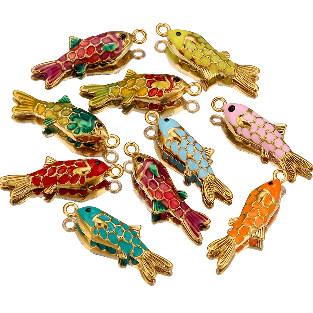จี้ปลาทองเคลือบสีสแตนเลส 2 ชิ้ - Embellishment Crafts บทวิจารณ์และราคา