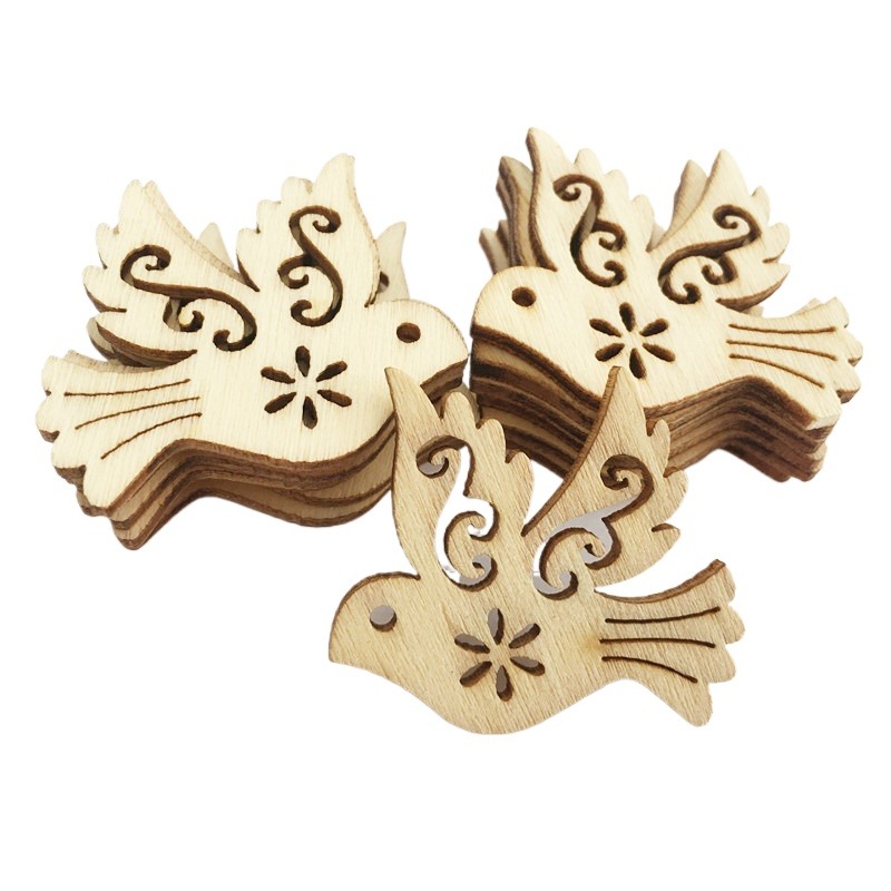 50 ชิ้น แผ่นไม้รูปนกพิราบสำหรั - Craft Embellishments บทวิจารณ์และราคา