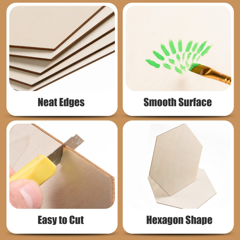 แผ่นไม้หกเหลี่ยมขนาด 5 ซม. แบบ - Embellish Craft บทวิจารณ์และราคา
